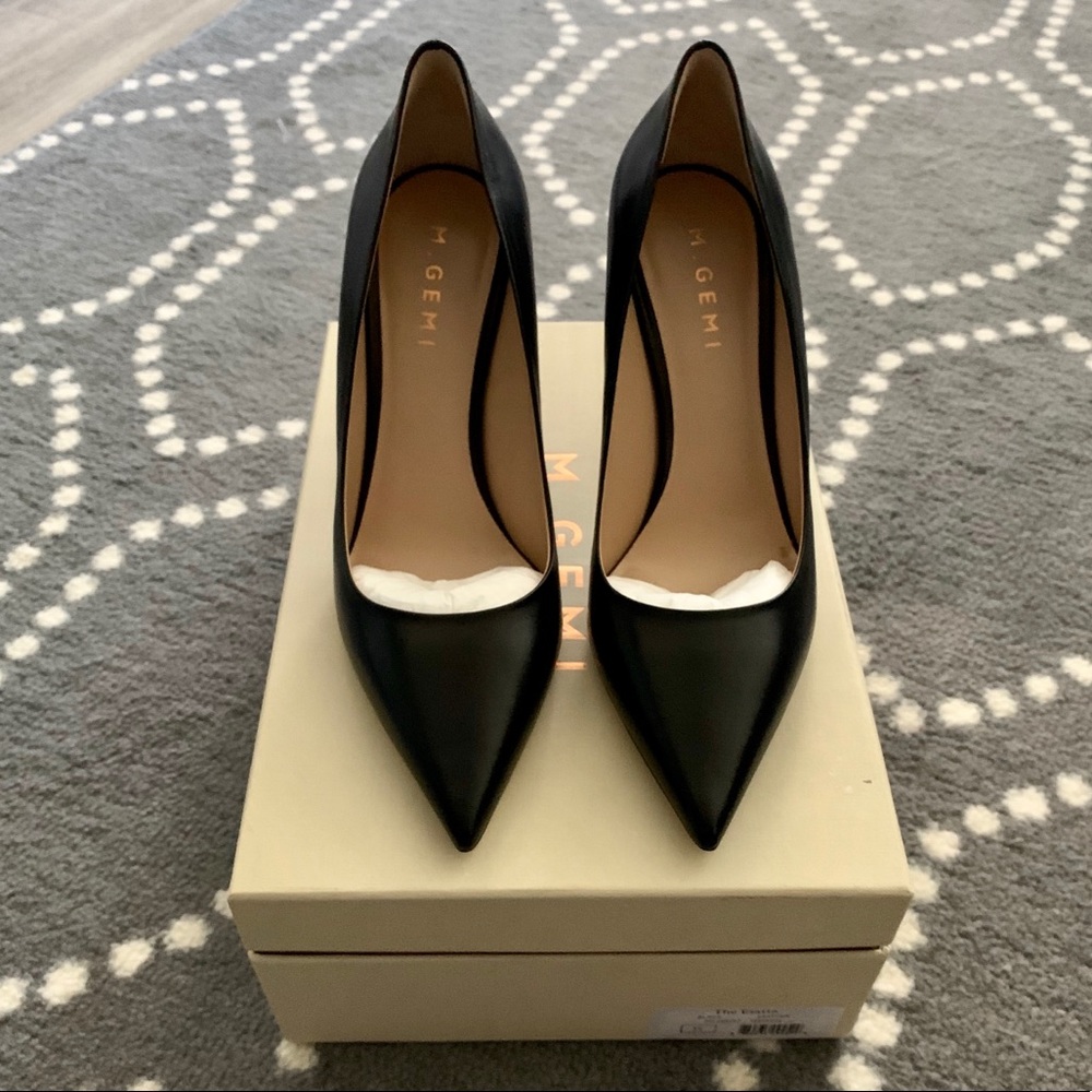 M. Gemi Esatto Black Leather 90mm Heel